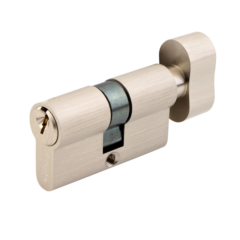 Cylinder Lock with Key & Knob Satin Nickel Finish