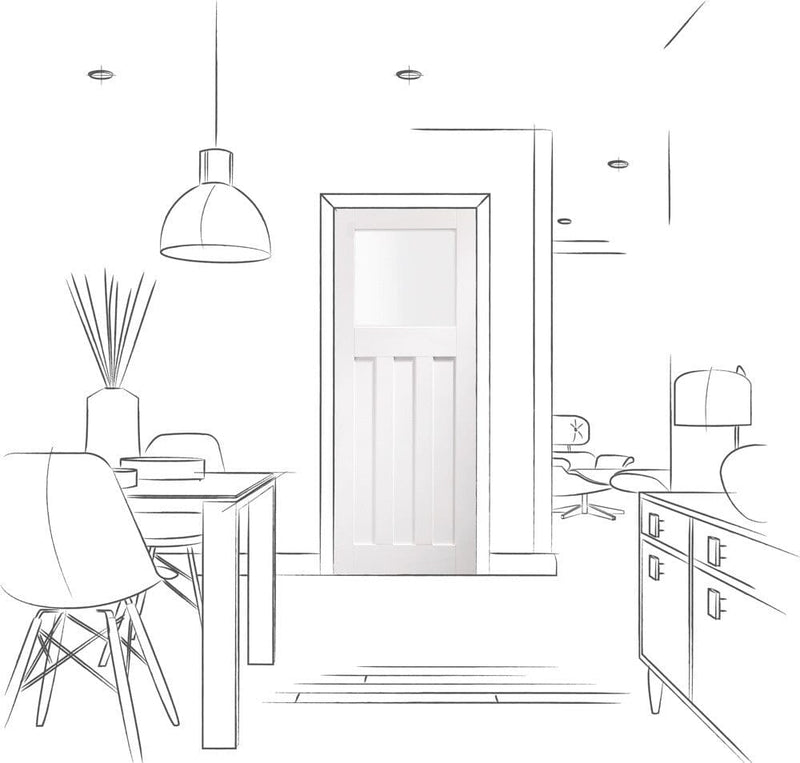 DX Internal White Primed Door with Obscure Glass Internal Door XL Joinery 