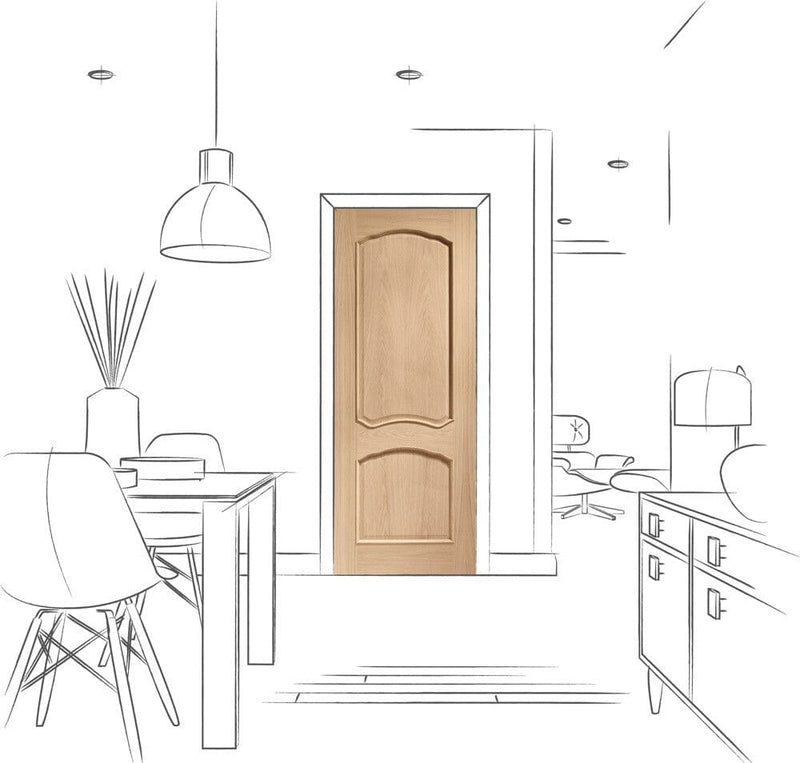 Louis Internal Oak Fire Door with Raised Mouldings