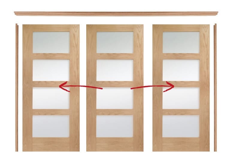 Oak Easi Slide Room Divider Door System (Excludes Doors) Internal Sliding Frame XL Joinery 