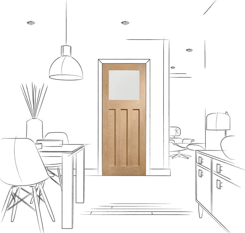 DX Internal Oak Door with Obscure Glass Internal Door XL Joinery 