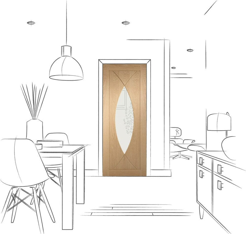 Pesaro Internal Oak Fire Door with Clear Glass Internal Fire Door XL Joinery 