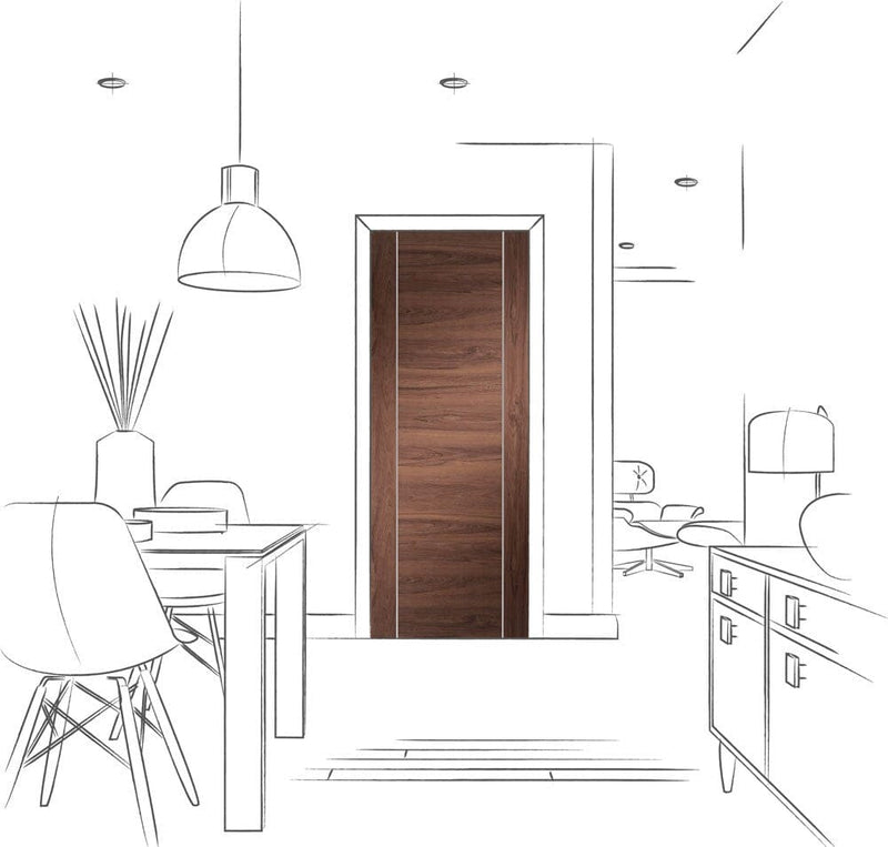 Forli Pre-Finished Internal Walnut Door Internal Door XL Joinery 