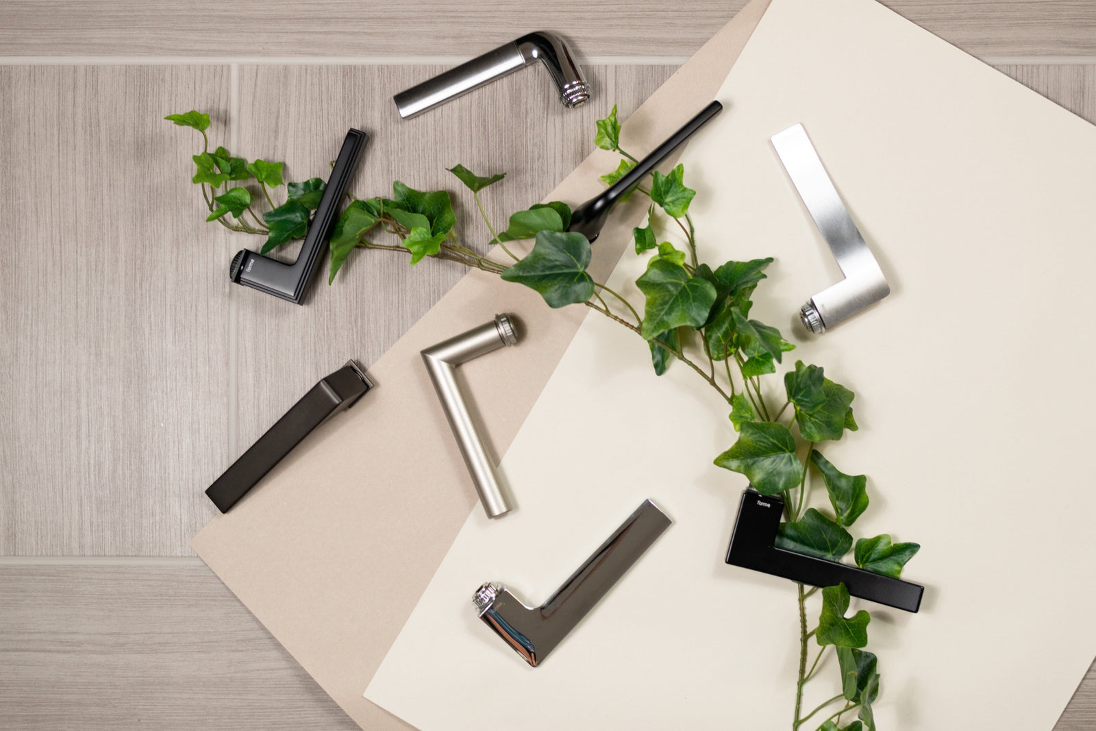 Forme Artemide Lever Door Handle on Concealed Square Rose in Matt Black 10 x 5 x 10cm in Matt Black Designer Lever Handle Atlantic 