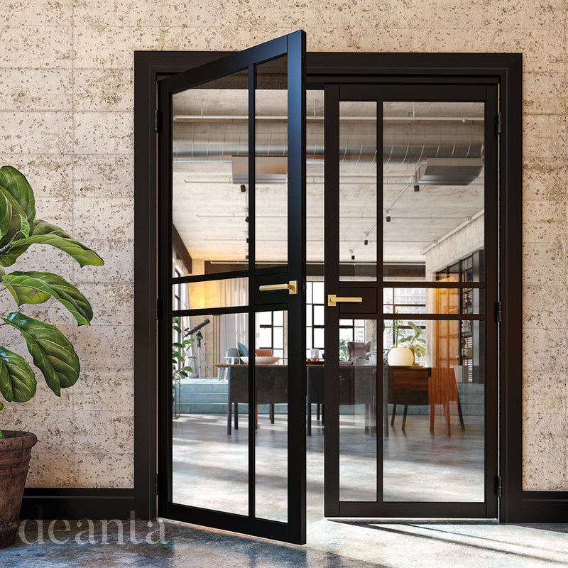 Dalston Black Primed Glazed Internal Door