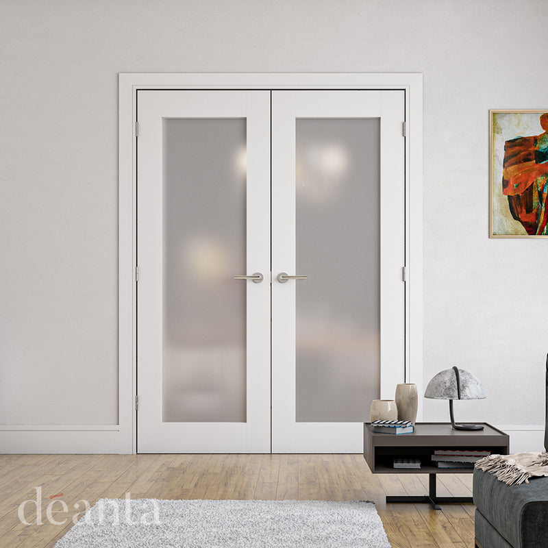 Denver White Primed Frosted Glazed Internal Door