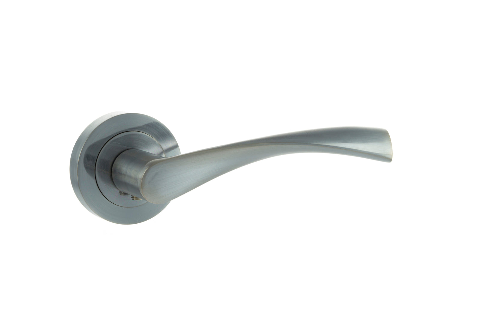 Eco Aqua Aluminium Lever Round Rose (Latch & Hinges Included) Lever on Round Rose Atlantic Set Satin Chrome 