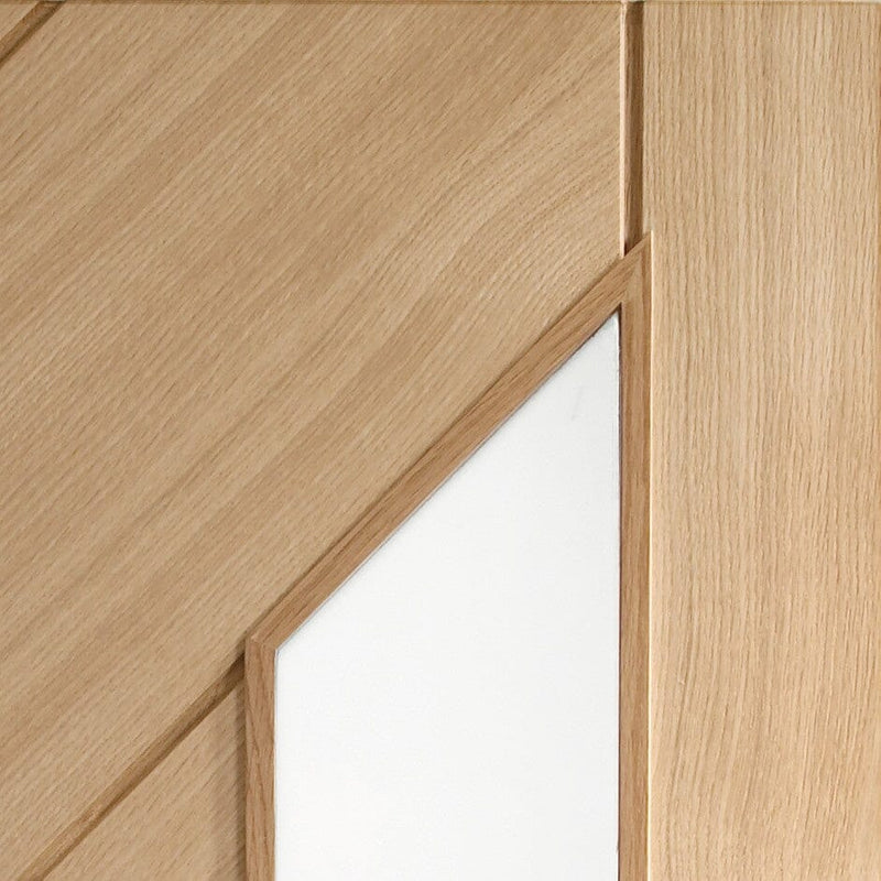 Monza Internal Oak Door with Obscure Glass Internal Door XL Joinery 