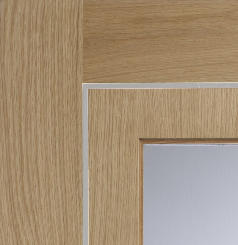 Varese Pre-Finished Internal Oak Door with Clear Glass