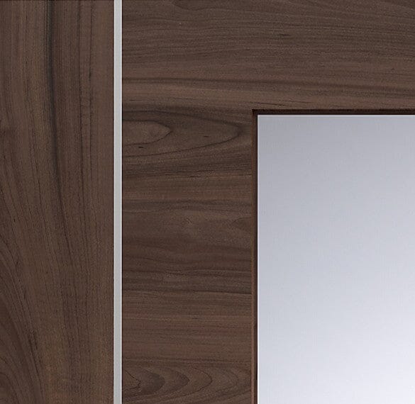 Forli Pre-Finished Internal Walnut Door with Clear Glass Internal Door XL Joinery 