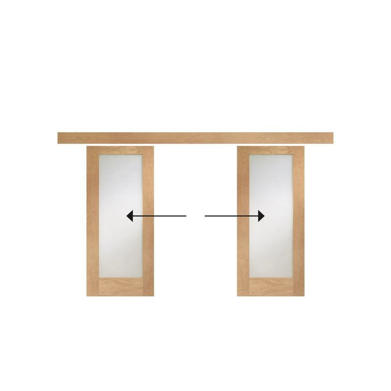 Easi-Glide Oak Gliding Door Frame (including hardware) Internal Sliding Frame XL Joinery 3400mm 