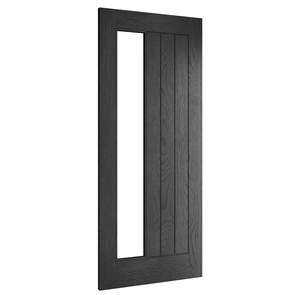 Ely Brushed Black Oak Glazed 1SL FSC Internal Door Internal Door Deanta 
