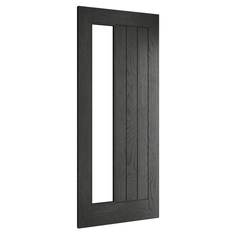 Ely Brushed Black Oak Glazed 1SL FSC Internal Door