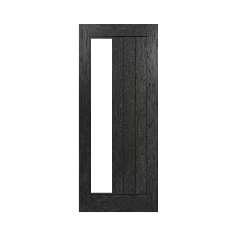 Ely Brushed Black Oak Glazed 1SL FSC Internal Door Internal Door Deanta 