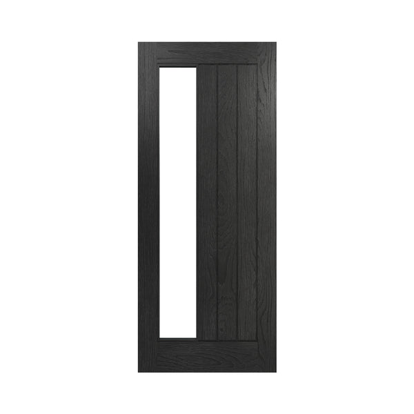 Ely Brushed Black Oak Glazed 1SL FSC Internal Door