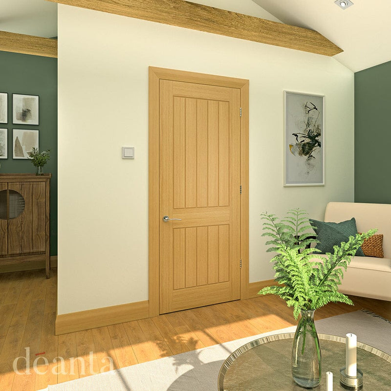 Ely Prefinished Oak 2 Panel FD30 FSC Internal Fire Door