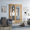 Ely Unfinished Oak Glazed (1L Full) Internal Door Internal Door Deanta 