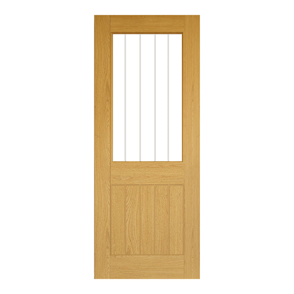 Ely Unfinished Oak Glazed (1L Half) Internal Door