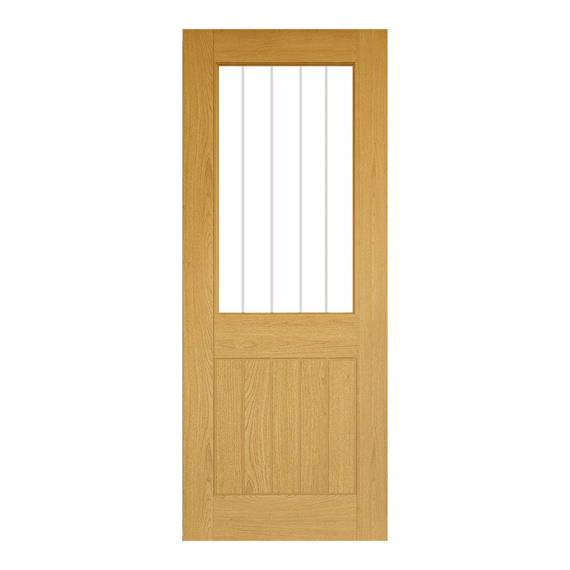 Ely Unfinished Oak Glazed (1L Full) Internal Door