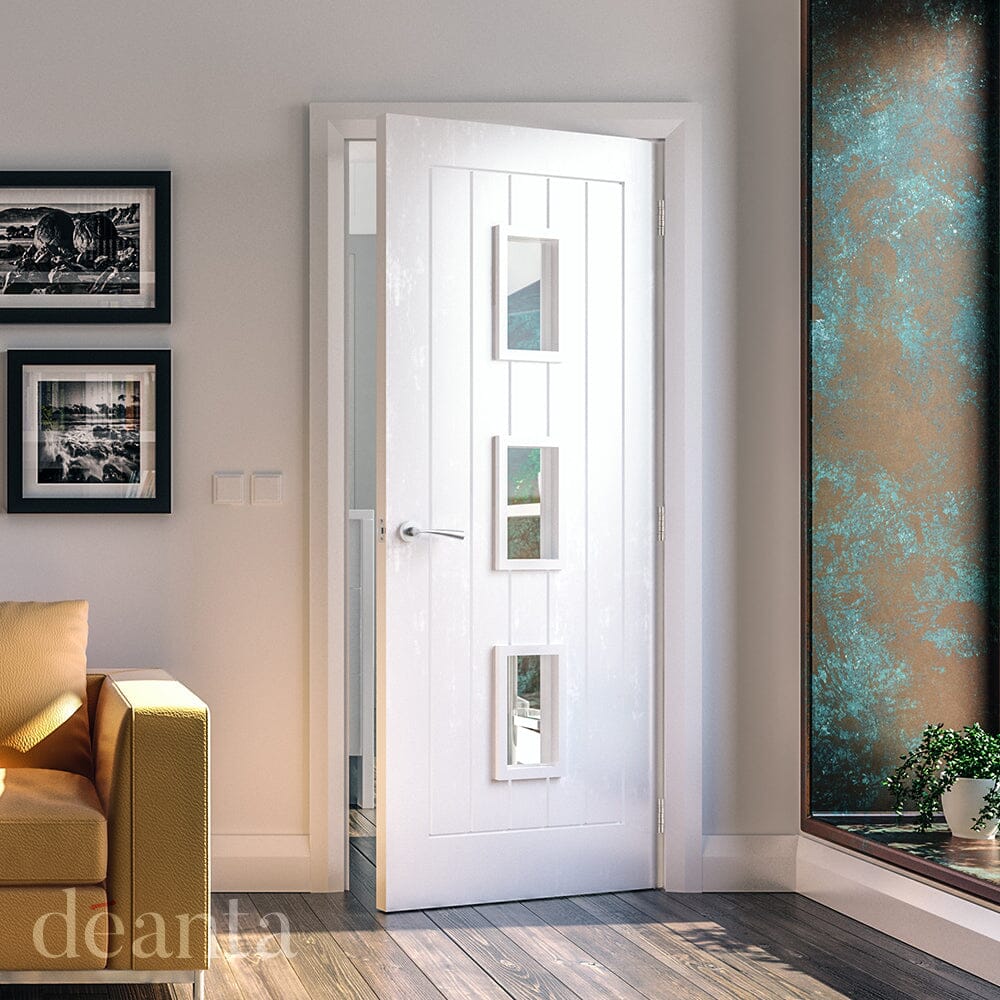 Ely White Primed Glazed (3L) Internal Door Internal Door Deanta 