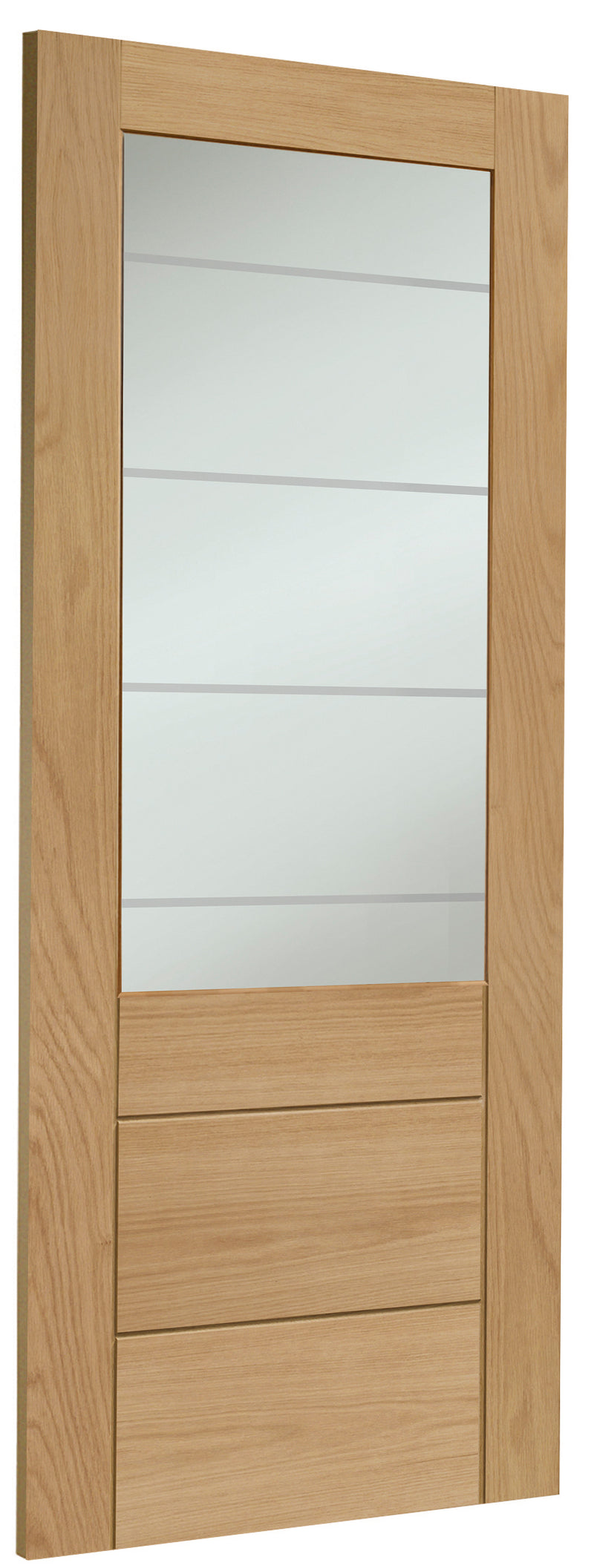 Palermo Essential 2XG Internal Oak Door with Clear Etched Glass