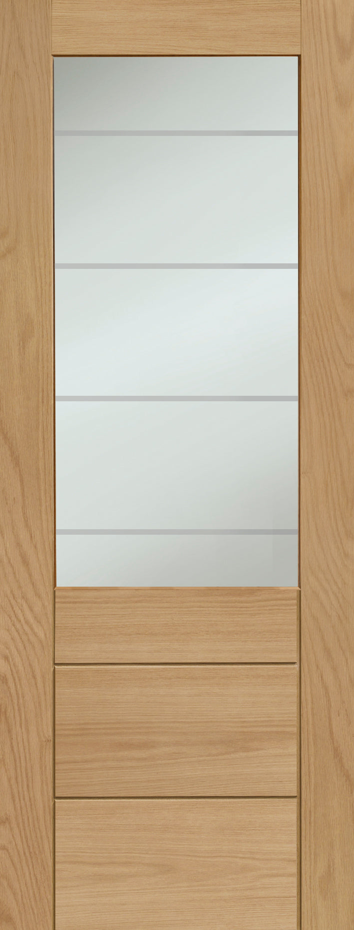 Palermo Essential 2XG Pre-Finished Internal Oak Door with Clear Etched Glass