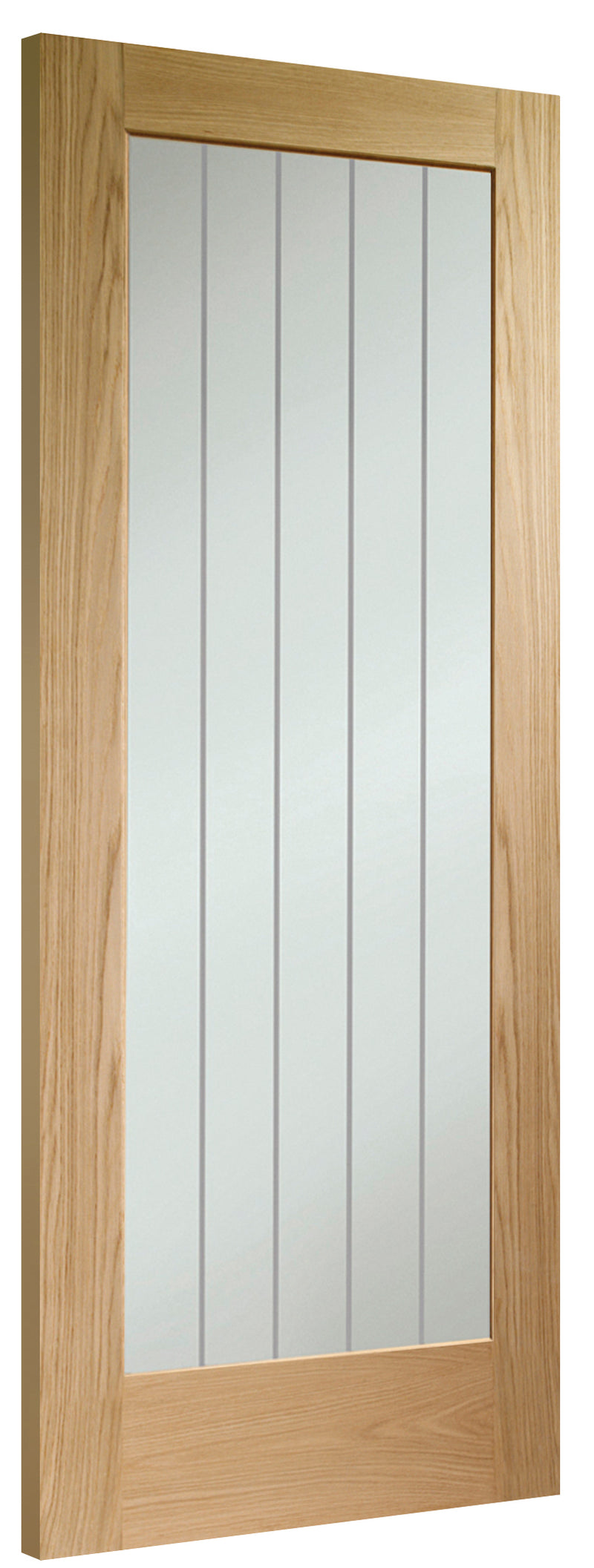 Suffolk Essential Oak Pattern 10 Internal Door with Clear Etched Glass