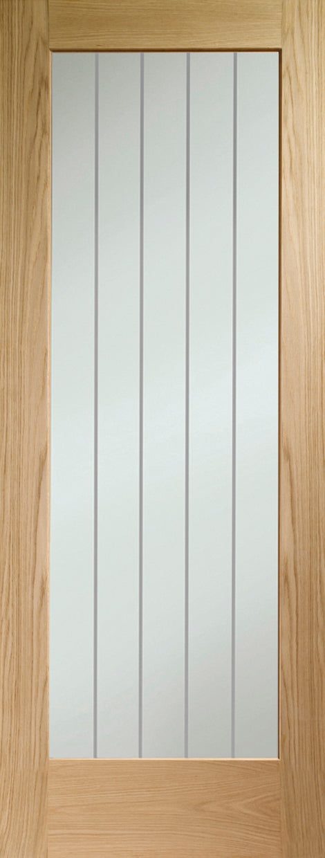 Suffolk Essential Oak Pattern 10 Internal Door with Clear Etched Glass