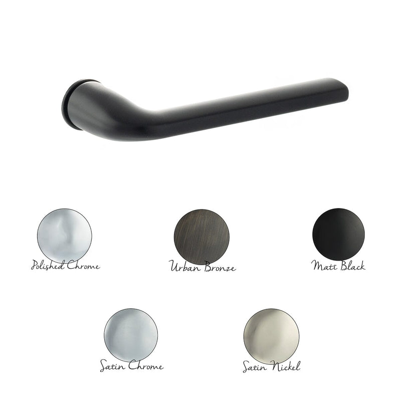 Forme Milly Lever Door Handle on Concealed Round Rose in Satin Nickel