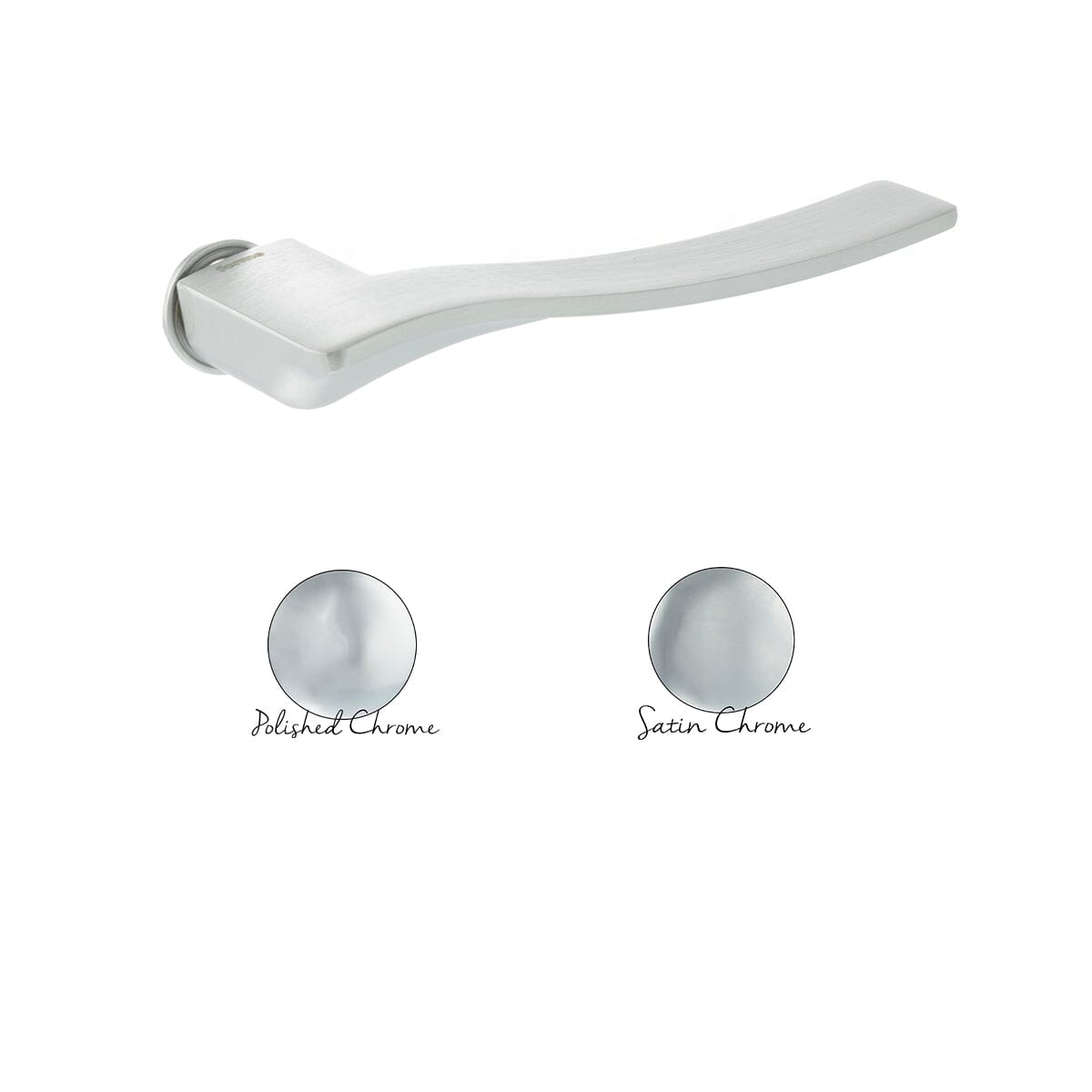 Forme Olimpia Lever Door Handle on Concealed Round Rose in Satin Chrome 10 x 5 x 10cm in Satin Chrome Designer Lever Handle Atlantic 