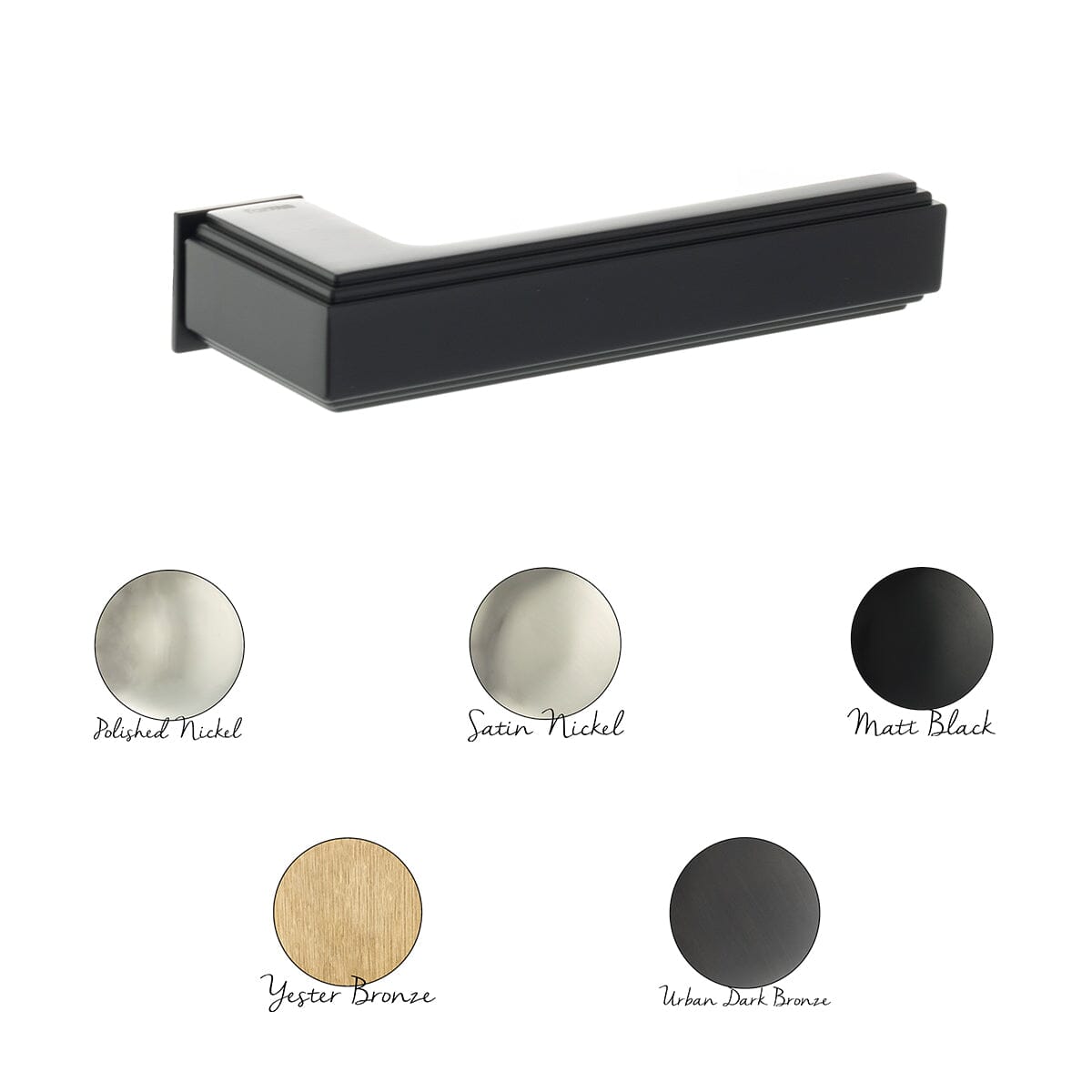 Forme Alila Lever Door Handle on Concealed Square Rose in Urban Dark Bronze 10 x 5 x 10cm in Urban Dark Bronze Designer Lever Handle Atlantic 