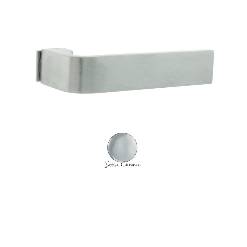 Forme Monza Lever Door Handle on Concealed Square Rose in Satin Chrome