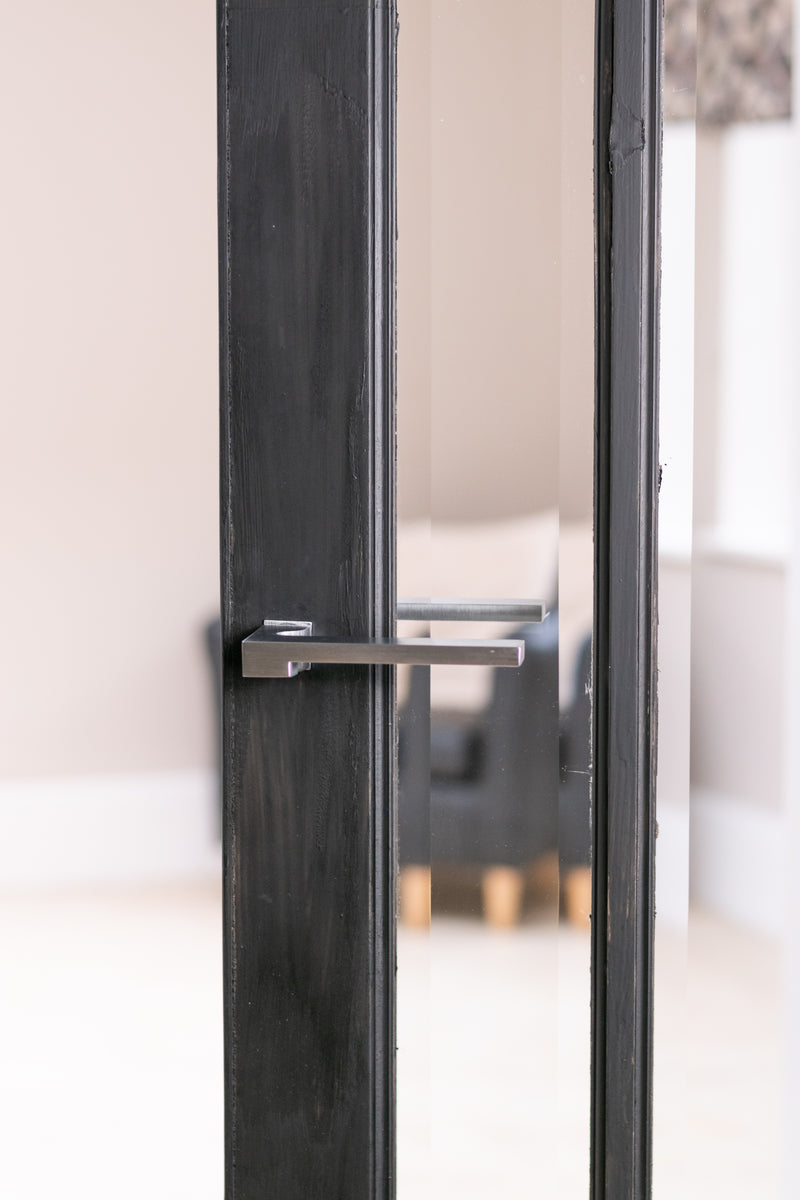 Forme Ginevra Lever Door Handle on Concealed Square Rose in Matt Black