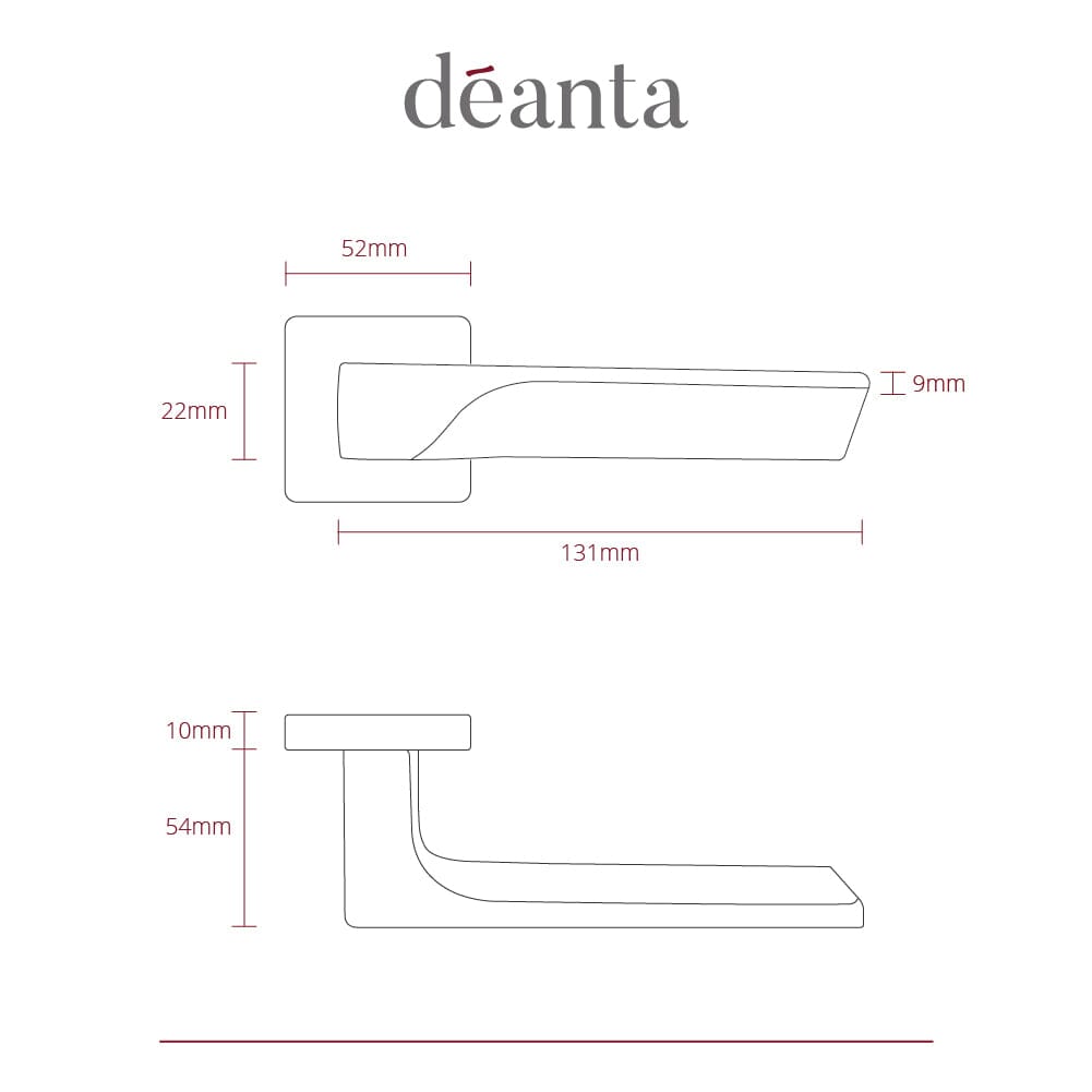Athens Satin Nickel Square Rose Handle Door Handle Pack Deanta 