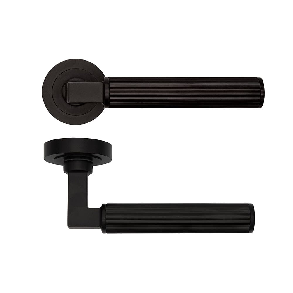 Delphi Matt Black Removable Round Rose Handle Door Handle Pack Deanta 