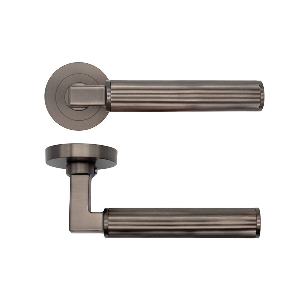 Delphi Matt Satin Black Nickel Removable Round Rose Handle Door Handle Pack Deanta 