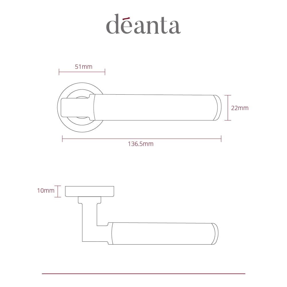 Delphi Matt Satin Black Nickel Removable Round Rose Handle Door Handle Pack Deanta 