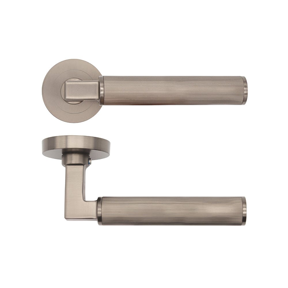 Delphi Satin Nickel Removable Round Rose Handle Door Handle Pack Deanta 