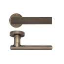 Olympia Matt Antique Brass Round Rose Handle Door Handle Pack Deanta 