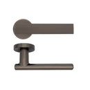Olympia Matt Satin Black Nickel Round Rose Handle Door Handle Pack Deanta 