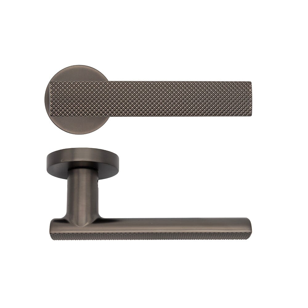 Olympia Matt Satin Black Nickel Round Rose Handle Door Handle Pack Deanta 