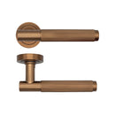 Sparta Dark Rose Gold Removable Round Rose Handle Door Handle Pack Deanta 