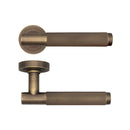 Sparta Matt Antique Brass Removable Round Rose Handle Door Handle Pack Deanta 