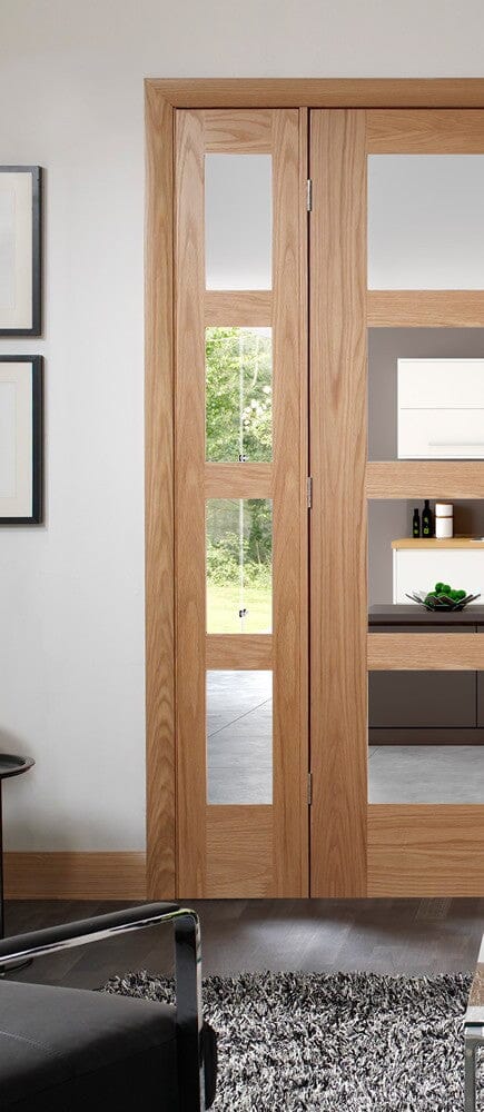 Shaker 4 Light Internal Oak Door with Clear Glass Internal Door XL Joinery 