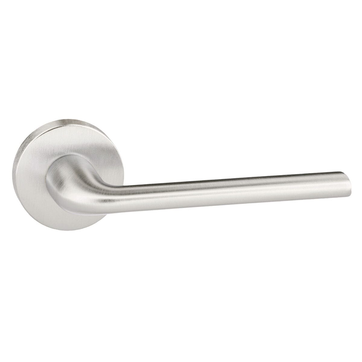 Forme Milly Designer Lever Minimal Round Rose (Latch & Hinges Included) Designer Lever Handle Atlantic Set Satin Chrome 