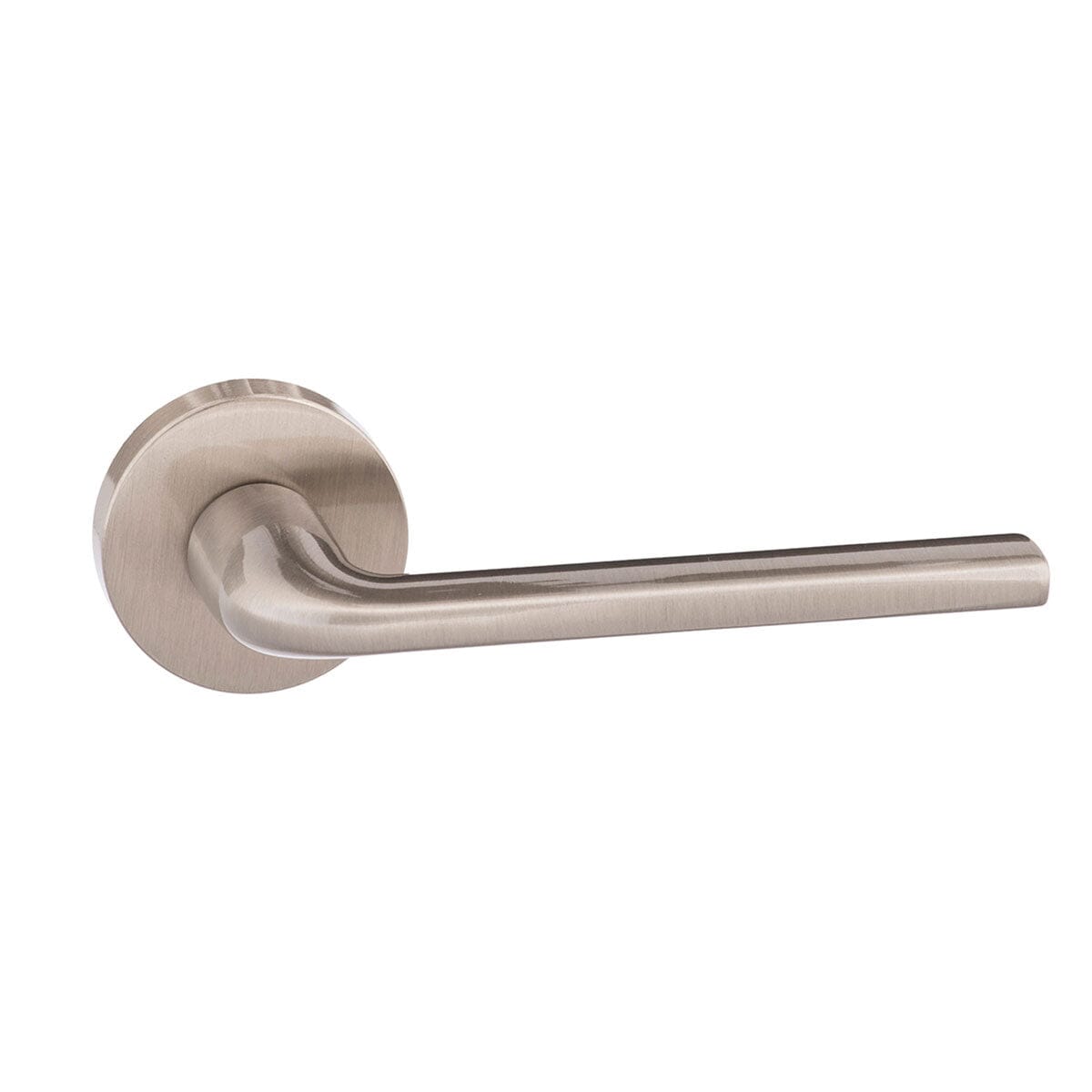 Forme Milly Designer Lever Minimal Round Rose (Latch & Hinges Included) Designer Lever Handle Atlantic Set Satin Nickel 