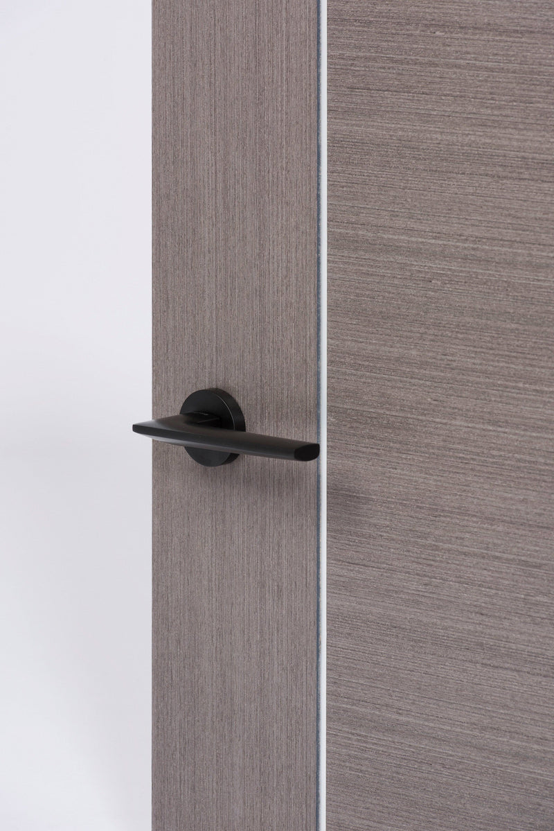 Forme Boston Designer Lever Minimal Round Rose in Matt Black Designer Lever Handle Atlantic 
