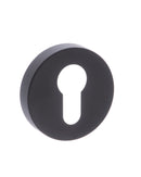 Forme Euro Escutcheon Minimal Round Rose in Matt Black Escutcheon Atlantic 
