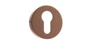 Forme Euro Escutcheon Minimal Round Rose Escutcheon Atlantic Pair Urban Satin Copper 