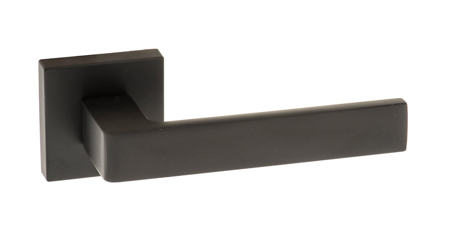 Forme Asti Designer Lever Minimal Square Rose in Matt Black Designer Lever Handle Atlantic 
